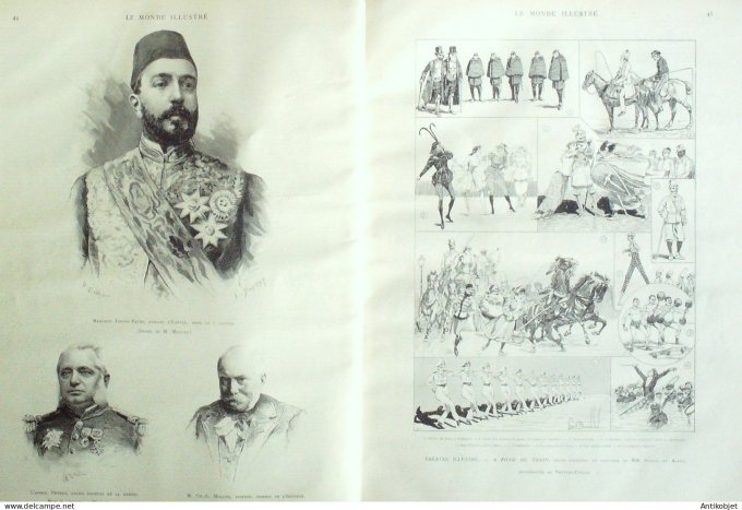 Le Monde illustré 1892 n°1816 Egypte Mehemed Tewfik-Pacha Maupassant