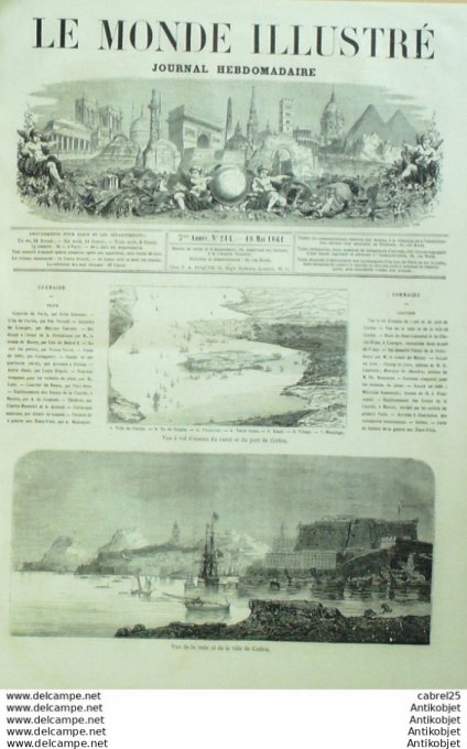 Le Monde illustré 1861 n°214 Grèce Corfou Limoges Louisianne Charleston