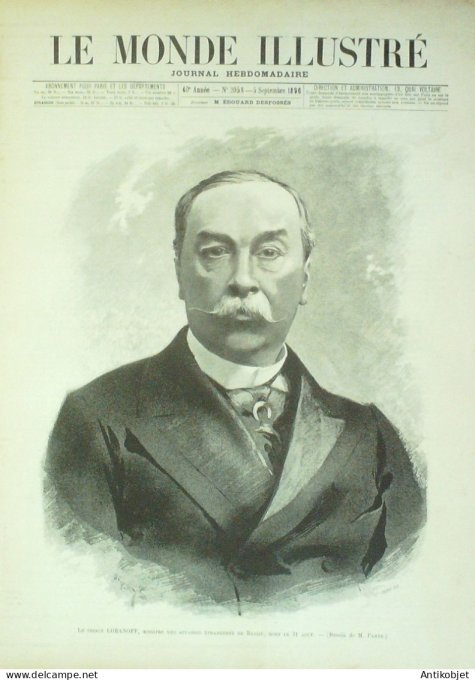 Le Monde illustré 1896 n°2058 Zanzibar Palais Autriche Vienne Hofburg Tsar  Constantinople