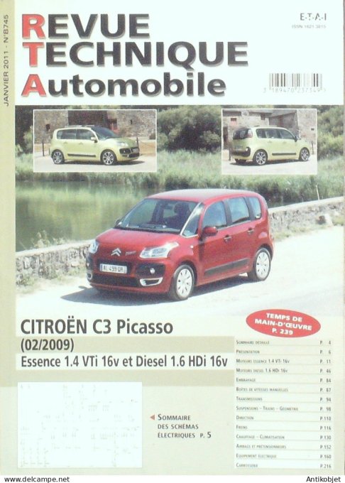 Revue Tech. Automobile 2011 n°B745 Citroen C3 Picasso