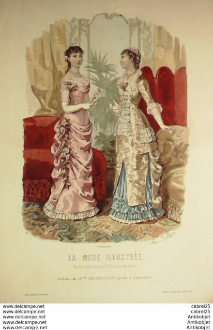 Gravure de mode La Mode illustrée 1881 n°04 (Maison Bréant-Castel)