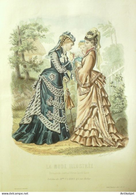 Gravure Mode illustree 1875 # 37 (Old Fashion plate)