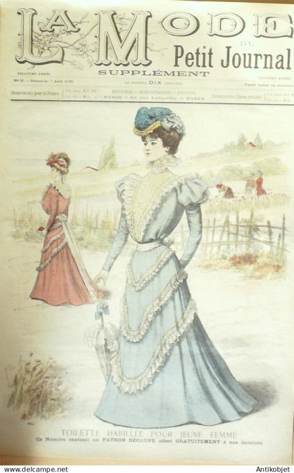 La Mode du Petit journal 1898 n° 32 Toilettes Costumes Passementerie