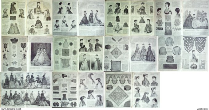 Mode illustree  1868 Lot de 11 journaux