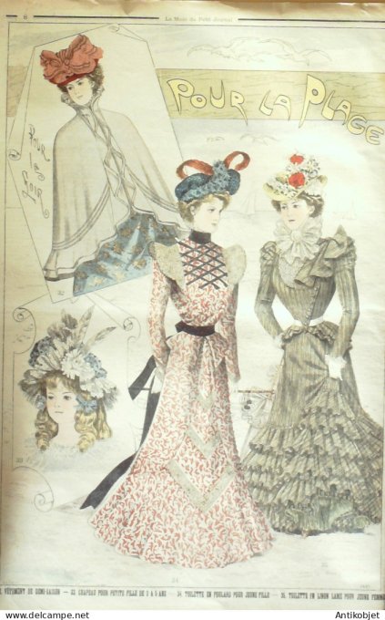 La Mode du Petit journal 1898 n° 32 Toilettes Costumes Passementerie