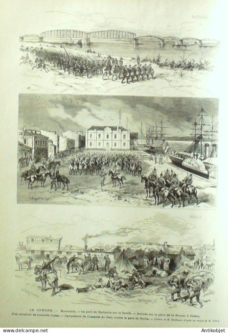 Le Monde illustré 1877 n°1051 Roumanie Galatz Barboche Bucarest Ploïesti