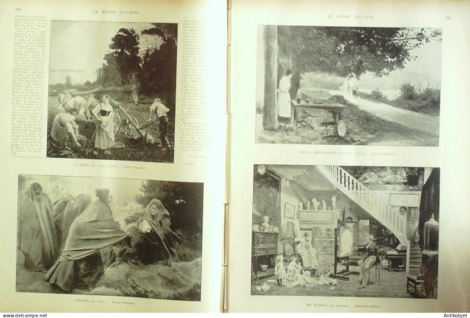 Le Monde illustré 1898 n°2144 Oeuvre Couturier Jourdain Scalbert Fourié Robert-Fleury Krugg