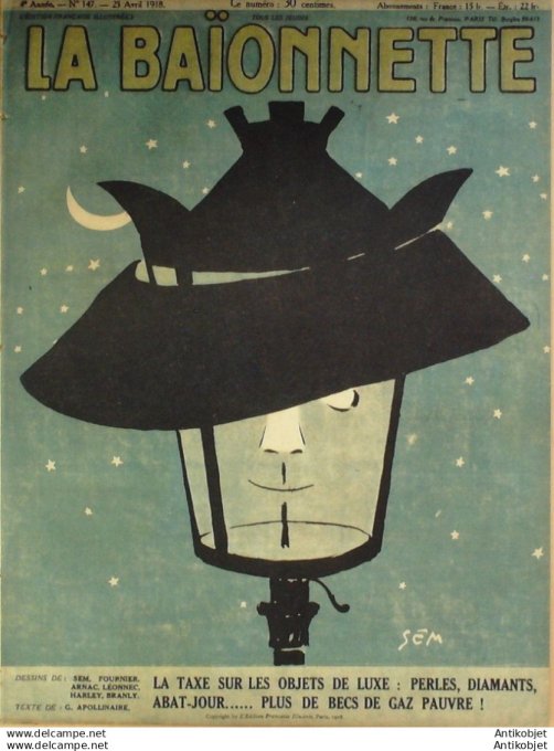 La Baionnette 1918 # 147 (Taxe sur objets de luxe) Arnac Harley Leonnec Branly Bogilas