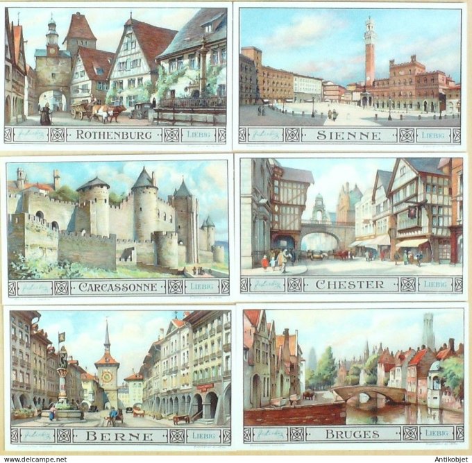 Chromo Liebig Sang 1311 Villes modernes ayant conserve visage (1935)
