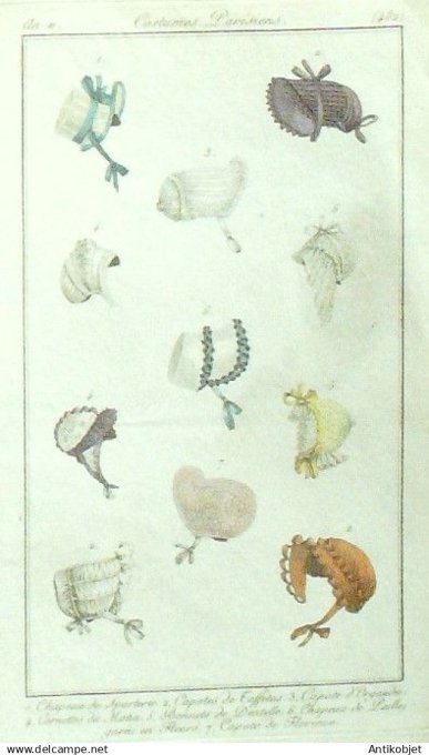 Costume Parisien 1803 an 11 # 482 (eau forte) Capotes de taffetas