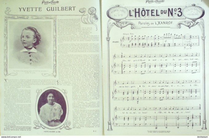 Paris qui chante 1905 n°133 Yvette Guilbert numéro Spécial