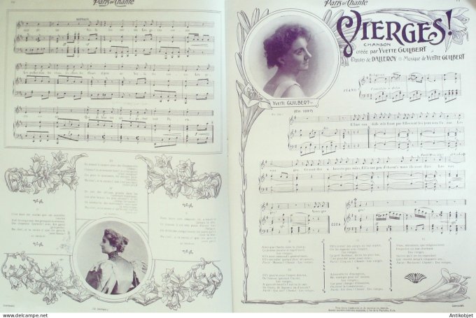 Paris qui chante 1905 n°133 Yvette Guilbert numéro Spécial