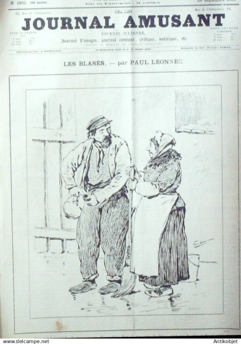 Le Journal Amusant 1891 n°1830 Ronde du bicyclien Les blas és rage interne ¨à  la mer