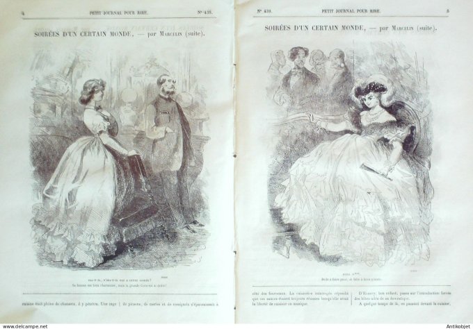 Petit journal pour Rire 1863 # 439 Soirees d'un certain Monde Marcelin
