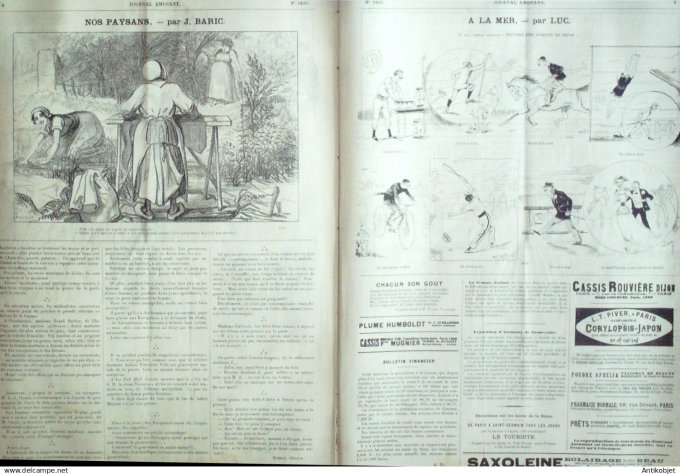 Le Journal Amusant 1891 n°1830 Ronde du bicyclien Les blas és rage interne ¨à  la mer