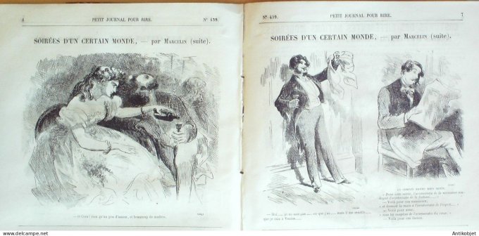 Petit journal pour Rire 1863 # 439 Soirees d'un certain Monde Marcelin