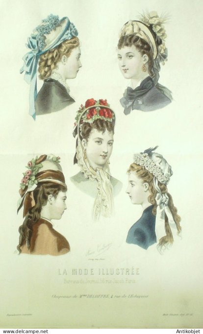 Gravure Mode illustree 1876 # 16 (Old Fashion plate)