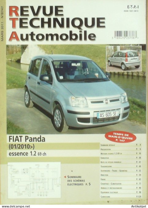 Revue Tech. Automobile 2011 n°B747 Fiat Panda