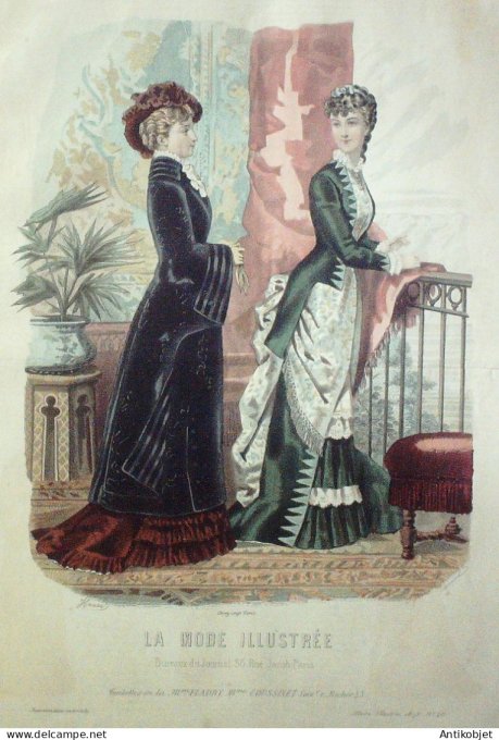 Gravure Mode illustree 1879 # 40 (Old Fashion plate)