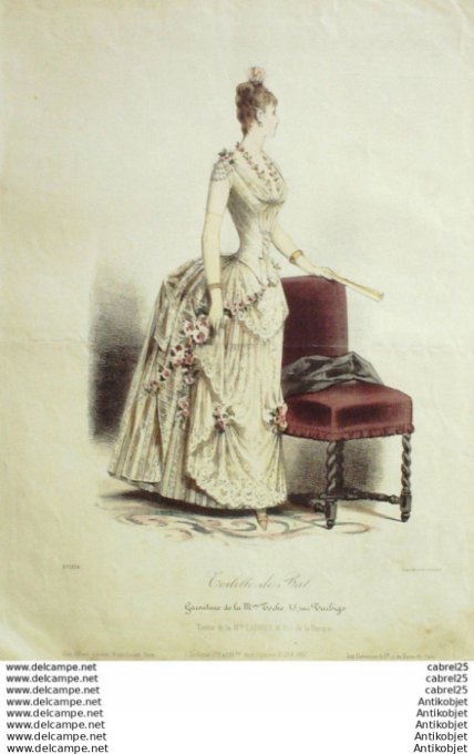 Gravure Mode Le Coquet 1887 # 02 (Old Fashion plate)