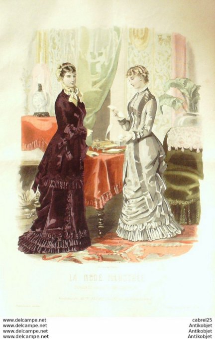 Gravure de mode La Mode illustrée 1881 n°08 (Maison Bréant-Castel)