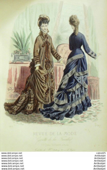 Gravure Mode La Gazette 1875 # 205 (Old Fashion plate)