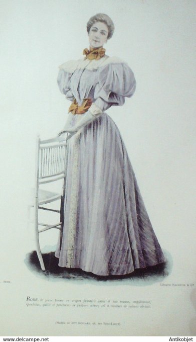 La Mode pratique 1895 # 34 Robe en crépon fantaisie