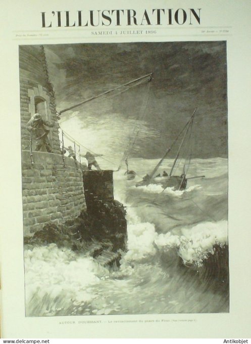 L'illustration 1896 n°2784 Ouessant (29) pahre Eckmuhl Thevennec Rouen (76) Duc de Nemours