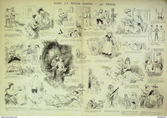 La Caricature 1884 #231 A travers Paris Draner Velle saison Trock Sorel