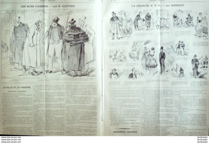 Le Journal Amusant 1891 # 1794 Paris au bal par Mars Folies Bergeres par Stop La Fee aux chevres par
