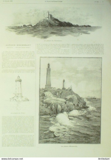 L'illustration 1896 n°2784 Ouessant (29) pahre Eckmuhl Thevennec Rouen (76) Duc de Nemours