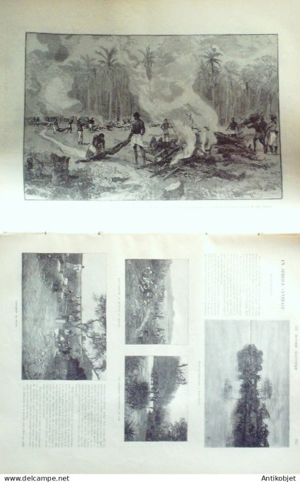 Le Monde illustré 1892 n°1859 Dahomey Dogba Timbres Timbromanes Oubanghi Bonjo