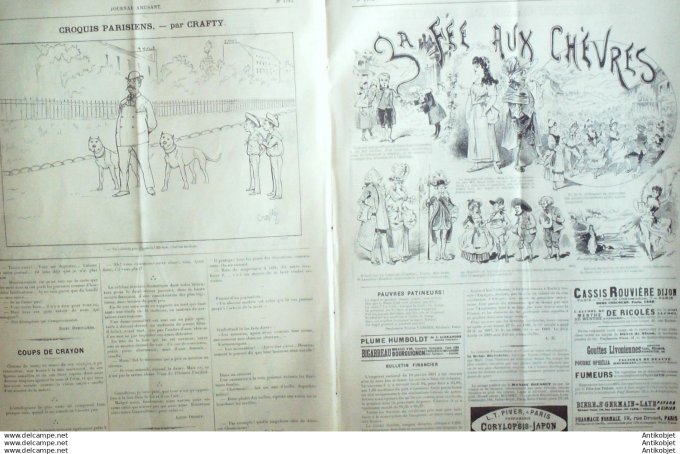 Le Journal Amusant 1891 # 1794 Paris au bal par Mars Folies Bergeres par Stop La Fee aux chevres par