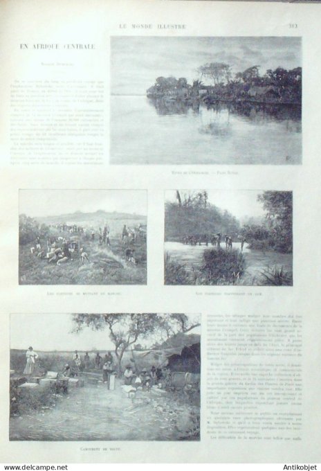 Le Monde illustré 1892 n°1859 Dahomey Dogba Timbres Timbromanes Oubanghi Bonjo