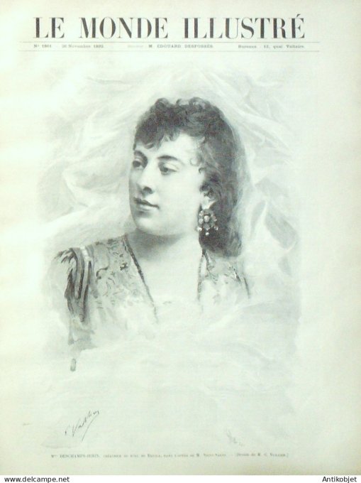 Le Monde illustré 1892 n°1861 Dahomey Tohoué Krinjabo Kong Nougona Algérie Ourellal -Biskra