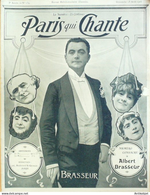 Paris qui chante 1905 n°134 Albert Brasseur numéro Spécial