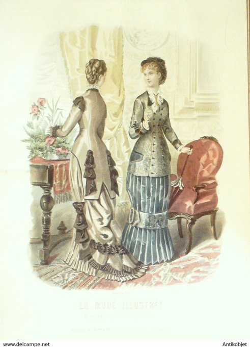 Gravure de mode La Mode illustrée 1879 n°39 (Maison Bréant-Castel)