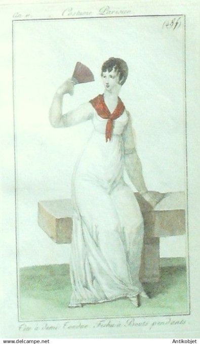 Costume Parisien 1803 an 11 # 485 (eau forte) Fichu à  bouts pendants