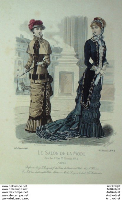 Gravure Mode Salon 1881 #  495 (Old Fashion plate)