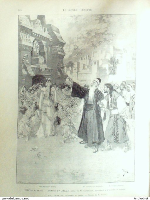 Le Monde illustré 1892 n°1861 Dahomey Tohoué Krinjabo Kong Nougona Algérie Ourellal -Biskra