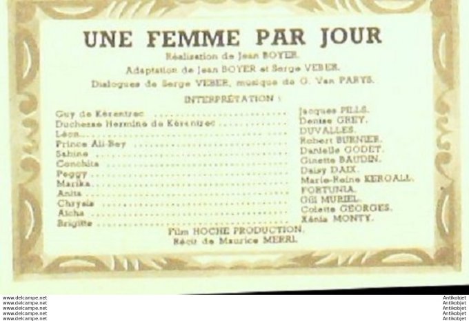 Mon Film 158 49-08-31 Une femme par jour Jacques Pills Denise Grey Arletty