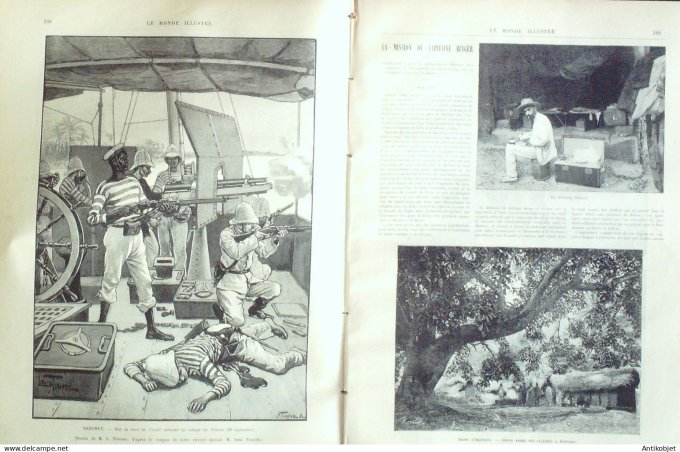 Le Monde illustré 1892 n°1861 Dahomey Tohoué Krinjabo Kong Nougona Algérie Ourellal -Biskra