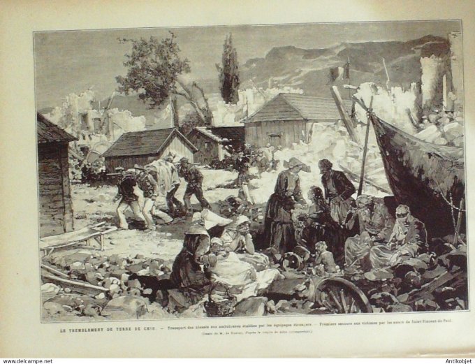 Le Monde illustré 1881 n°1257 Grèce Chio Séisme Tunisie Kroumirs Moustapha-Ben-Ismaêl