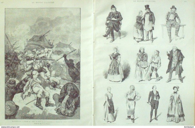 Le Monde illustré 1886 n°1563 Saint-Etienne (42) Egypte Caire Dr Junker Japon Tokio Italie Massaouah