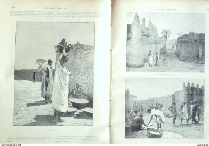 Le Monde illustré 1892 n°1861 Dahomey Tohoué Krinjabo Kong Nougona Algérie Ourellal -Biskra