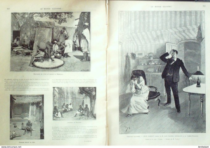 Le Monde illustré 1892 n°1861 Dahomey Tohoué Krinjabo Kong Nougona Algérie Ourellal -Biskra