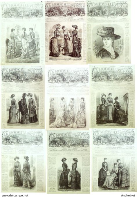 Mode illustree  1882 Lot de 9 journaux