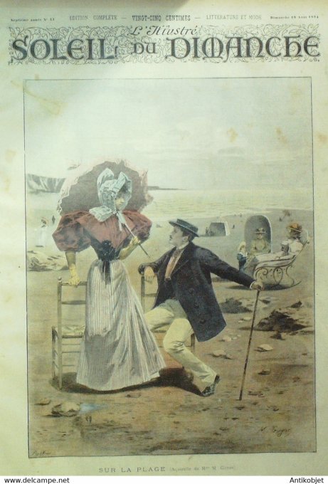 Soleil du Dimanche 1894 n°33 Cuton Virginie Demont Breton Corée carte Japon