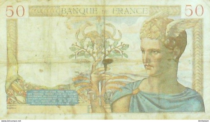 Billet de Banque de France 50 Fr Cérès 2-12-1937
