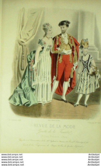 Gravure Mode La Gazette 1876 # 211 (Old Fashion plate)